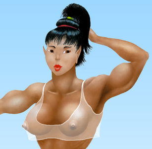 Lanying with fountain hair style showing her ears