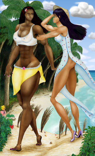 big Tongan muscle woman from Tonga and President Nguyen Hue Bich