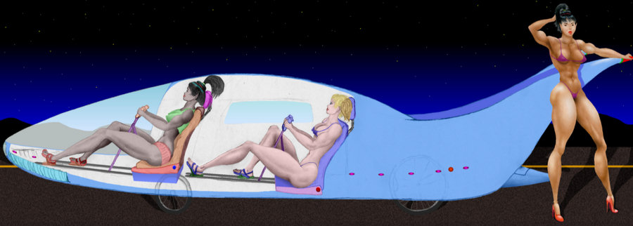 velomobiles and muscle women